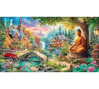 Buddha-Statue Puzzle Familiar 1000 Piezas Desafiante y Divertido Papel Reciclado para Adultos 38x26/1000pcs