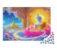 Buddha-Statue Puzzle for The Whole Family Buddha on Lotus for Women, Gifts for Men Adults & Kids 52x38cm/1000pcs