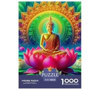 Buddha-Statue Puzzle Imposible Desafío Extremo Adultos Niños 1000 Piezas Arte Moderno Cumpleaños Regalo Brain Teaser Mindfulness Activity 38x26cm/1000pcs