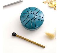 Buddha Stones - Mini tambor de lengua de acero de 7,6 cm, kit de batería curativa de sonido, mini tambor de mano (azul marino)