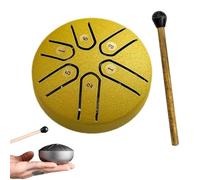Buddha Stones Mini tambor de lengua de acero, kit de tambor curativo de sonido de 3 pulgadas, mini tambor de mano más nuevo de 2024, tambor sin preocupaciones de 6 notas, instrumento de tambor de acer