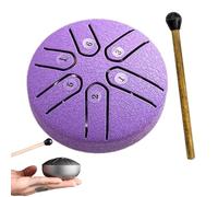 Buddha Stones Mini tambor de lengua de acero, kit de tambor curativo de sonido de 3 pulgadas, mini tambor de mano más nuevo de 2024, tambor sin preocupaciones de 6 notas, instrumento de tambor de acer
