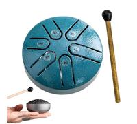 Buddha Stones Mini tambor de lengua de acero, kit de tambor curativo de sonido de 3 pulgadas, mini tambor de mano más nuevo de 2024, tambor sin preocupaciones de 6 notas, instrumento de tambor de acer