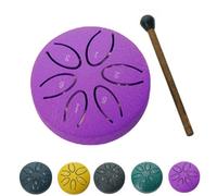 Buddha Stones Mini tambor de lengua de acero, kit de tambor curativo de sonido de 3 pulgadas, mini tambor de mano más nuevo de 2024, tambor sin preocupaciones de 6 notas, instrumento de tambor de acer
