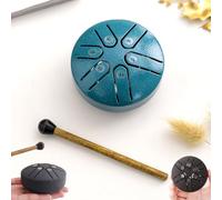 Buddha Stones Mini tambor de lengua de acero, mini tambor de mano, kit de batería curativa de sonido de 3 pulgadas, tambor sin preocupaciones de 6 notas (Color : Green, Size : Arrow style)