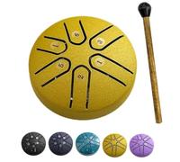 Buddha Stones Mini tambor de lengua de acero, tambor sin preocupaciones de 6 notas, kit de tambor curativo de sonido de 3 pulgadas, mini tambor de mano, mini tambor de acero, instrumento de percusión