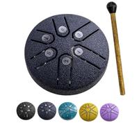 Buddha Stones Mini tambor de lengua de acero, tambor sin preocupaciones de 6 notas, kit de tambor curativo de sonido de 3 pulgadas, mini tambor de mano, mini tambor de acero, instrumento de percusión