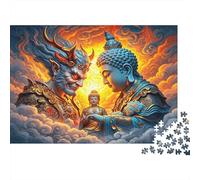 Buddha Vs Demon Puzzle 1000 Piezass Reciclable Material Zen Art Puzzles para Adultos Fun Present & Activity for Home Excelente Idea de Regalo para Hombres 38x26cm/1000pcs