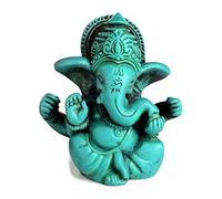 BUDDHAFIGUREN Estatua de Buda/Hindu - Ganesha Ganesh Ganapati 3 cm - Resina - Turquesa