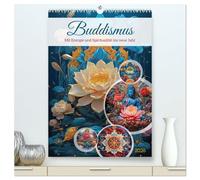 Buddismus (hochwertiger Premium Wandkalender 2026 DIN A2 hoch), Kunstdruck in Hochglanz: Der Buddhismus ist eine alte und vielschichtige ... dem späteren Buddha, gegründet wurde.