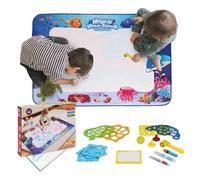 BUDDY BABY - AquaPaint - Alfombra Infantil Mágica XL para Pintar con Agua - Medidas Super Grandes 150x100 cm- Juguete educativo de 3 a 12 años - Incluye Accesorios - Con Caja de Regalo (Océano)