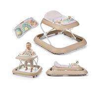 Buddy Baby FUNNY - Andador infantil para bebeé +6meses con Base Antivuelco - Incluye Bandeja De Sonidos Y Juegos - Plegado compacto, altura regulable y ruedas giratorias 360º (Arena)