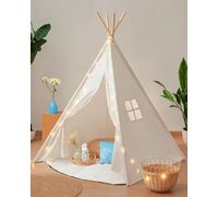 Buddy Baby • Tienda Tipi • Desde 18 Meses • Luces Decorativas en Forma de Estrellas (3 m) • Alfombra Antideslizante • Peluche Nube • Montaje sin Herramientas • Anti-colapso • Ventana Lateral