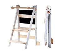 Buddy Baby Xplora - Torre de Aprendizaje y Torre de Ayuda en la Cocina con Pizarra - 3 en 1 - Plegable y con 2 Alturas -Escalones Infantiles con fácil Montaje