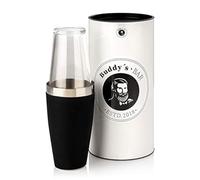 Buddy´s Bar - Coctelera Boston, vaso de 700 ml + cristal de 400 ml, apto para alimentos, apto para lavavajillas, elegante coctelera con caja de regalo, color negro de goma