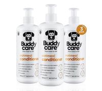 Buddycare - Acondicionador para perros de avena - 3 unidades de 500 ml - Acondicionador para cachorros con aroma a mantequilla de avena con aloe vera y vitamina B6 profesional