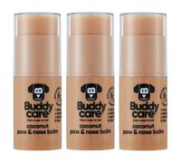 Buddycare Bálsamo para patas y nariz de perro, el coco protege y repara la piel seca, agrietada y agrietada, vegano y libre de crueldad, hidrata y nutre, accesorio de aseo de bolsillo (paquete de 3)