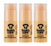 Buddycare Bálsamo para patas y nariz de perro, la avena protege y repara la piel seca, agrietada y agrietada, vegano y libre de crueldad, hidrata y nutre, accesorio de aseo de bolsillo (paquete de 3)