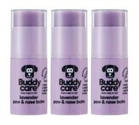 Buddycare Bálsamo para patas y nariz de perro, la lavanda protege y repara la piel seca, agrietada y agrietada, vegano y libre de crueldad, hidrata y nutre, accesorio de aseo de bolsillo (paquete de 3
