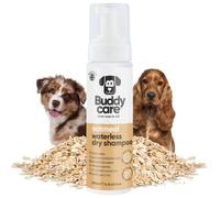 Buddycare Champú seco sin agua para perros (200 ml) | Champú para perros Oatmeal sin aclarado para pieles sensibles | Champú seco natural fácil de usar para pieles frescas y limpias