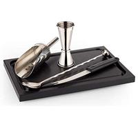 Buddy's Bar - Set grande para Gin-Tonic en versión premium, medidor de 2,5cl/5 ucharilla de cóctel y pala de hielo, tabla de corte y cuchillo para cóctel, set de longdrink