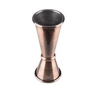 Buddy's Bar - Vaso medidor doble de 2,5cl/5cl, vaso medidor de acero inoxidable macizo con aspecto de cobre antiguo, apto para alimentos, vaso medidor jigger para medir ingredientes de cócteles