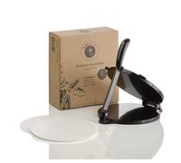 Buddy's BBQ - Prensa para tortillas, tortillas, tacos, enchiladas, burritos antiadherente, hierro fundido, negro, incluye 100 hojas de papel, diámetro 20 cm