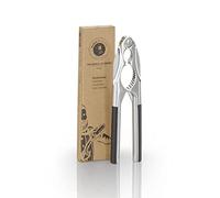 Buddy's Blades - Cascanueces, abridor de nueces, pinzas de acero inoxidable, 17 cm de altura, plata, con mangos de goma y antideslizantes