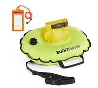 BUDDYSWIM Boya de Natación Aguas Abiertas Hydrastation 10 L con Bolsa Estanca Central de Fácil Acceso para Guardar Pertenencias, Botella de Agua o Comida. Incluye Funda Impermeable para Móvil
