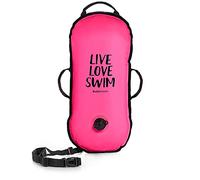 BUDDYSWIM Boya de Natación en Aguas Abiertas 10 L para Travesías y Competiciones. Acabado de Nylon, Ultra Ligera y Resistente, con Asas y Cinturón Ajustable. Color Rosa