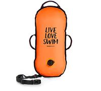 BUDDYSWIM Boya Natación Aguas Abiertas 10L - Ligera y Resistente para Travesías y Competiciones | Nylon, 3 Asas y Cinturón Ajustable - Alta Visibilidad Color Naranja