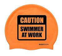 BUDDYSWIM Gorro Natacion Hombre y Mujer para Piscina o Aguas Abiertas, Gorro Silicona Natacion para Hombre y Gorro Piscina Mujer Pelo Largo. Color Llamativo Buena Visibilidad.