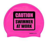 BUDDYSWIM Gorro Natacion Hombre y Mujer para Piscina o Aguas Abiertas, Gorro Silicona Natacion para Hombre y Gorro Piscina Mujer Pelo Largo. Color Llamativo Buena Visibilidad.