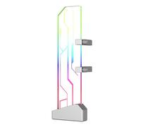 budebuse Soporte vertical GPU de vidrio templado de 5 V3 pines ARGB para juegos limpios y organizados VGA, soporte multifuncional GPU de vidrio templado