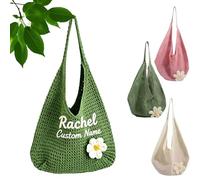 Budelym Bolso De Hombro De Punto Personalizada Para Mujer, Bolso De Playa De Viaje Con Nombre - Borsa casual, Borsa riutilizzabile per shopping, palestra e spiaggia