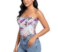 Budelym Crop Top Mujer Camiseta Sin Tirantes Personalizado, Tubo Top Mujer Bandeau Slim Fit - Añade tu Foto o Texto (Frontal/Trasero) - Ideal para Uso Diario