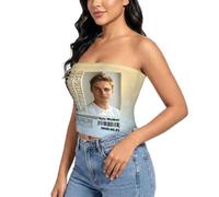 Budelym Crop Top Mujer Camiseta Sin Tirantes Personalizado, Tubo Top Mujer Bandeau Slim Fit - Añade tu Foto o Texto (Frontal/Trasero) - Ideal para Uso Diario