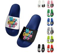 Budelym Sandalias de playa personalizadas, Zapatillas Personalizadas con Su Nombre/Foto, 9 colores de fondo diferentes/Regalo para niños, hombres y mujeres