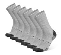 BUDERMMY Calcetines acolchados para hombre, calcetines de trabajo para caminar, calcetines atléticos para exteriores, senderismo, entrenador, correr, Gris 6 pares, 9-12