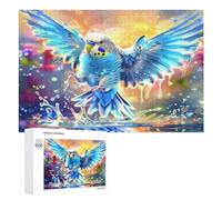 Budgerigar Azul Feliz Puzzle 1000 Piezas Rompecabezas Familiar 3DObra De Arte Colorido para Hombres Y Mujeres A 14 Años Aliviar Estrés DIY Creativo 1000 PCS