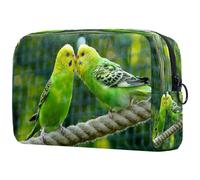 Budgerigars - Neceser para mujer, diseño de pájaros, besos, pareja, amor, bolsa organizadora grande con cremallera, multicolor, 18.5x7.5x13cm/7.3x3x5.1in, Neceser