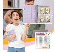 Budget Binder - Money Savings Book Set, PU Leather Money Organizer With 100 Cash Envelope, Savings Binder Organizer, Moneys Saving Wallet, Saving Binders Cash Organizers Travel Diary Offices