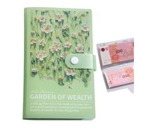 Budget Notebook - Daily Cash Challenge Journal, Wallet Size Bill Storage Book with Textured Oil Artwork Sectioned Funds Control Method, Smart Spending Aid, Ideal for Personal Saving Plans