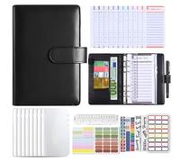 Budget Planner A6, Organizador Dinero, Cuaderno Archivador, Libreta de Ahorro, Ahorrar Dinero, Adecuado para Almacenar Dinero en Efectivo, Cupones, Entradas, Sellos, etc. (Negro)