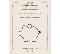 Budget Planner: Simple & Beginner Friendly | Minimal-Themed Finance Organizer | Track income, expenses, and debt