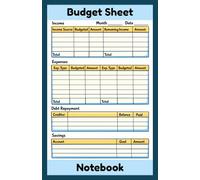 Budget Sheet Notebook: 5.5 X 8.5 Inch 100 Pages | Simple Budget Planner For Smart Money Management | Track Income, Expenses & Savings Goals Easily
