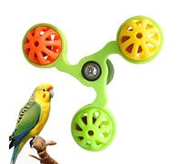 Budgies Toy - Molino De Viento Giratorio Con Forma De Jaula Para Pájaros, Actividad Con 3 Campanas | Juego Ďe Enriquecimiento Para Periquitos | Accesorios Ṕara Masticar Đe Entrenamiento, Cacatúas, Tor