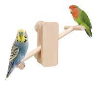 budgiie Perch Nature Wood Stand | Chew-Resistant Cockatiel Playground For Standing Playing Resting Entertaining Bird Play Stand | Multifunctional Wooden Seesaw For Birds