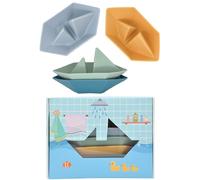 Budhi Budha - Juguetes de baño para niños de 3 años - 4 flotantes 100% silicona de grado alimenticio - Montessori juguetes de baño para niños de 4 años - Juguetes para niños pequeños y juguete de baño