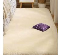 BUDINGHY Alfombras de Habitacion 240 x 350 cm Antideslizante Super Suave Pelo Largo Alfombra Peluda de Pelo Largo Lavable para Sala de Estar, Comedor, Habitación de Niños, Color Crema